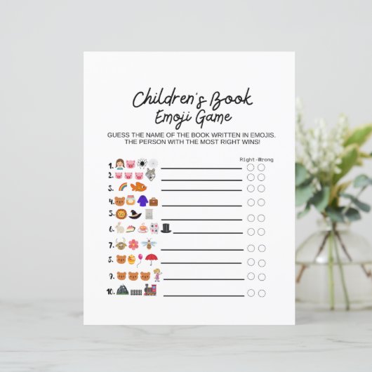 絵文字ベビーシャワーゲームと回答 (スタンド正面)