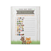 絵文字ベビーブックウッドランド赤ちゃんシャワーゲームパック ノートパッド (回転)