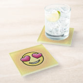 絵文字ラブ ガラスコースター (アングル)