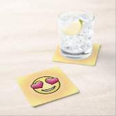 絵文字ラブ スクエアペーパーコースター (インサイチュ)