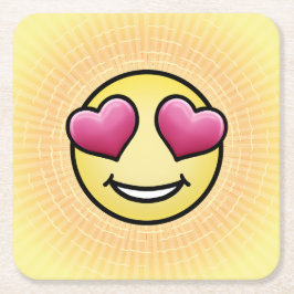 絵文字ラブ スクエアペーパーコースター