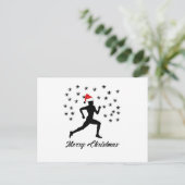 絵文字ランナークリスマスおもしろい シーズンポストカード (スタンド正面)