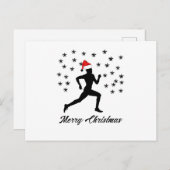 絵文字ランナークリスマスおもしろい シーズンポストカード (正面/裏面)