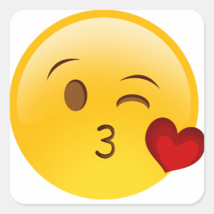 絵文字吹キス スクエアシール