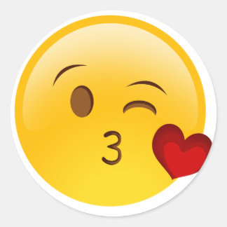 絵文字吹キス ラウンドシール