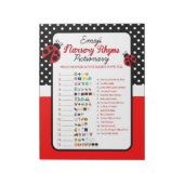 絵文字子供部屋ライムレディバグ赤ちゃんシャワーゲーム ノートパッド (回転)