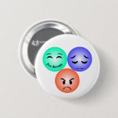 絵文字感覚と幸せ、悲しい、そして怒引用文 缶バッジ (正面&裏面)
