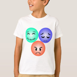 絵文字感覚と幸せ、悲しい、そして怒引用文 Tシャツ