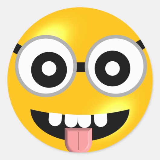 絵文字熱狂するシールの外観 ラウンドシール (正面)