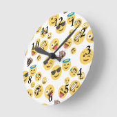絵文字熱狂する ラウンド壁時計 (傾斜)