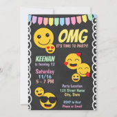 絵文字誕生日招待状 招待状 (正面)