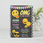 絵文字誕生日招待状 招待状 (スタンド正面)