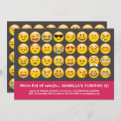 絵文字誕生日招待状 招待状 (正面/裏面)