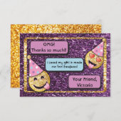 絵文字誕生日携帯メールや文字を打つ感謝していyou サンキューカード (正面/裏面)