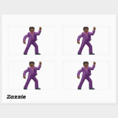 絵文字踊りマン 長方形シール (シート)
