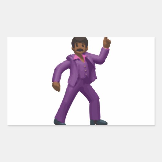 絵文字踊りマン 長方形シール (正面)