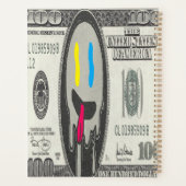 絵文字間抜けグラフィティ顔リアルなドル札 プランナー手帳 (裏面)