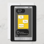 絵文字頭が切れる電話メールや文字を打つおもしろい子供の誕生日M/F 招待状 (裏面)