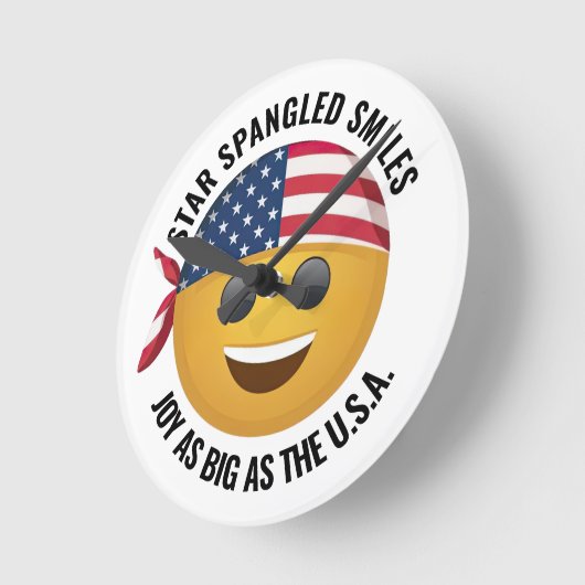 絵文字顔時計 ラウンド壁時計 (傾斜)