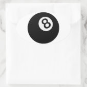 絵文字8球 楕円形シール (バッグ)