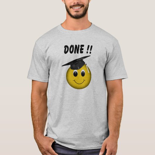絵文字「おもしろい完了」卒業 Tシャツ (正面)