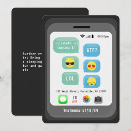 絵文字 テーマの誕生日パーティー 招待状