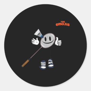 絵文字 バドミントン スポーツ サムズアップ ラウンドシール