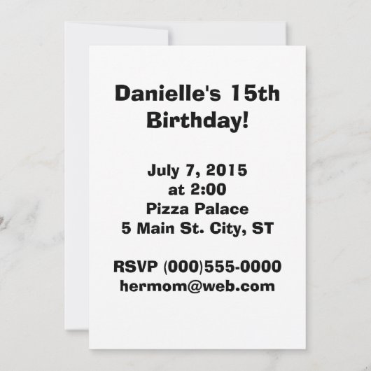 「絵文字」招待状 招待状 (裏面)