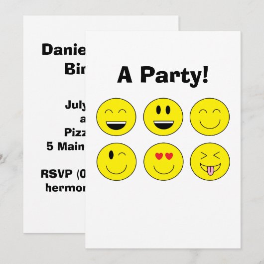 「絵文字」招待状 招待状 (正面/裏面)
