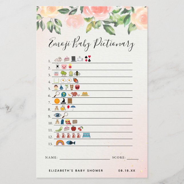 絵文字 |赤ちゃんシャワーゲーム (正面)