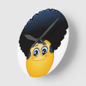 絵文字afro ラウンド壁時計 (傾斜)