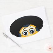 絵文字afro 楕円形シール (封筒)