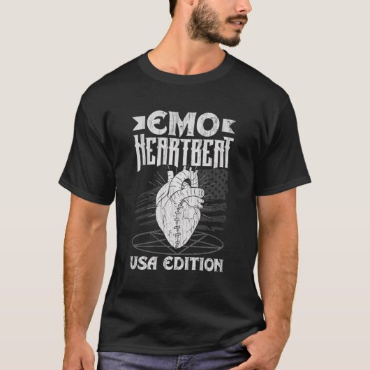 絵文字Emo Heartbeat Usa Edition絵文字Aesthet Tシャツ (正面)