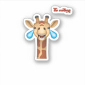 絵文字happy泣き叫びキリン顔 シール (正面)
