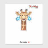 絵文字happy泣き叫びキリン顔 シール (シート)