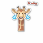 絵文字happy泣き叫びキリン顔 シール (正面)