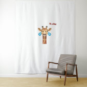 絵文字happy泣き叫びキリン顔 タペストリー (インサイチュ)