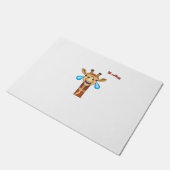 絵文字happy泣き叫びキリン顔 ドアマット (アングル)