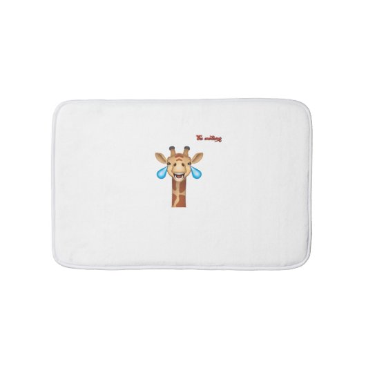 絵文字happy泣き叫びキリン顔 バスマット (正面)
