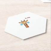 絵文字happy泣き叫びキリン顔 ペーパーコースター (アングル)