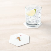 絵文字happy泣き叫びキリン顔 ペーパーコースター (インサイチュ)