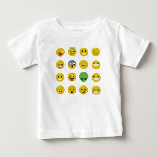 絵文字happy顔 ベビーTシャツ (正面)