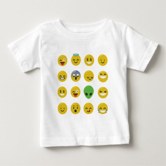 絵文字happy顔 ベビーTシャツ (正面)