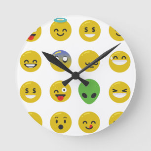 絵文字happy顔 ラウンド壁時計