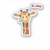 絵文字sad泣き叫びキリン顔 シール (正面)