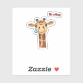 絵文字sad泣き叫びキリン顔 シール (シート)