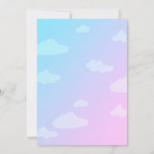 絵本のようにかわいい恐竜の性別発表パーティー 招待状 (裏面)