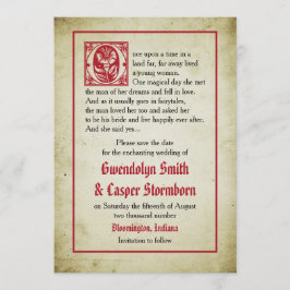 絵本のページ風 ヴィンテージ フェアリーテイル・セーブ・ザ・デート セーブザデート