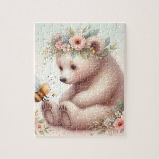 絵本の森の赤ちゃん クマとミツバチ ジグソーパズル (縦)