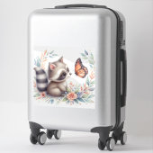 絵本の森の赤ちゃん ラクーンと蝶 シール (スーツケース)